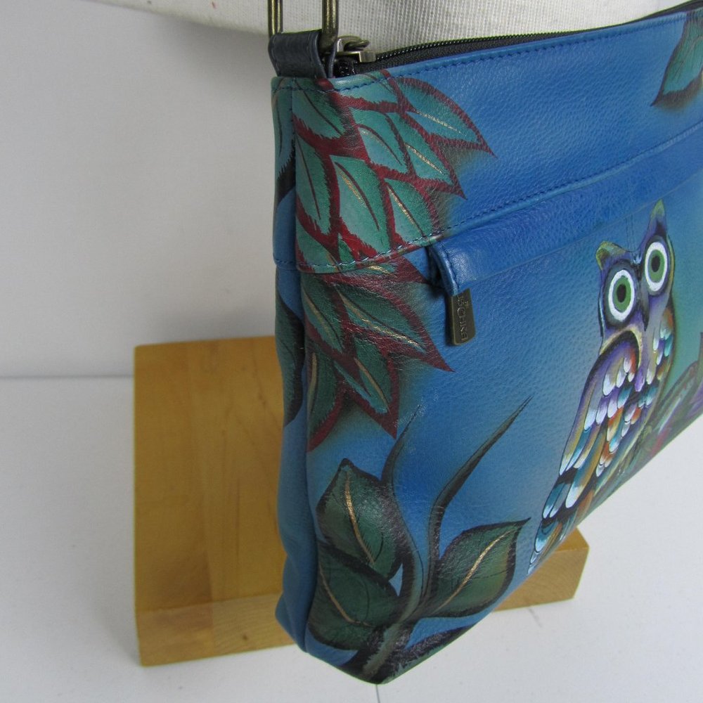 Anuschka Hand Painted Leather  Crossbody Bag Purse - Picture 3 of 15